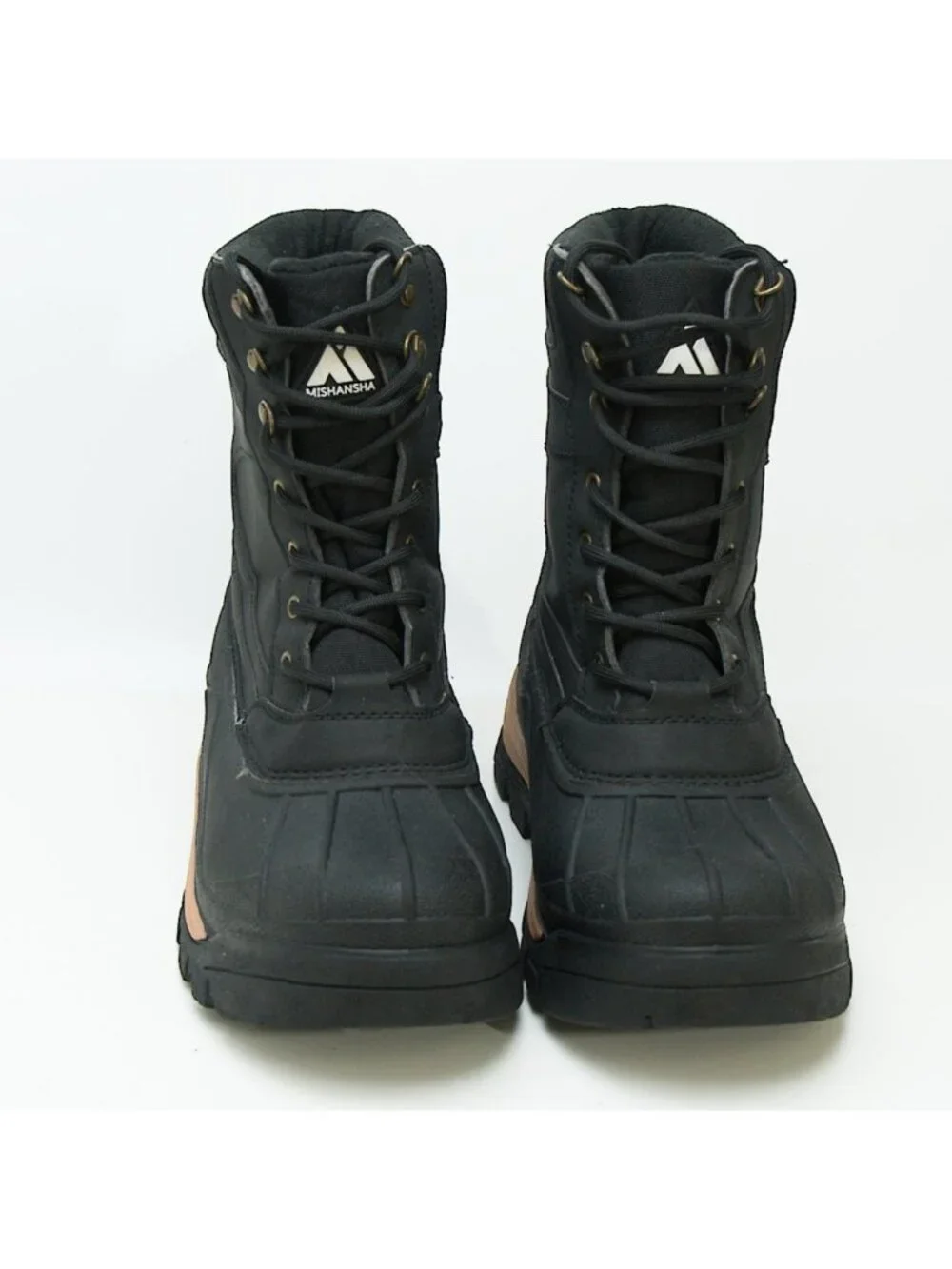 Mishansha Winter Boots Size 10 Faux Fur Lined Work Duck Boot Lace up Black